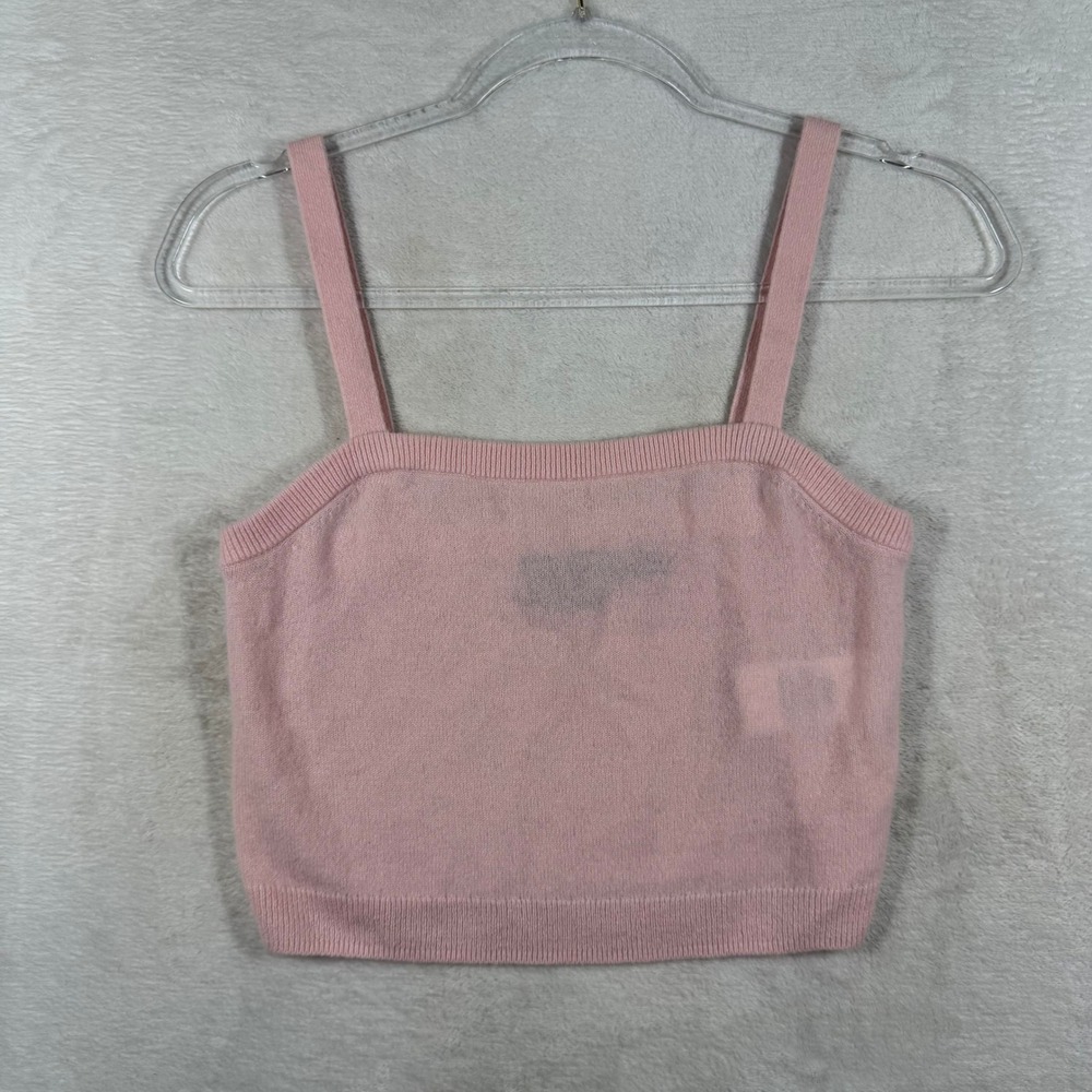 Polo Ralph Lauren Pink Washable Cashmere Knit Cami Tank Top Square Neck Small